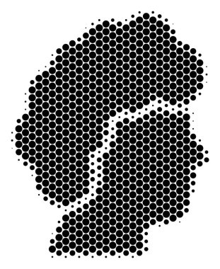 Yarı ton nokta kadın profili simgesinin