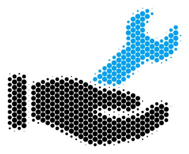 Yarı ton nokta anahtarı hizmet el simgesi