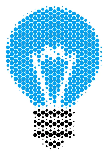 Icono de bombilla eléctrica de punto medio tono — Vector de stock