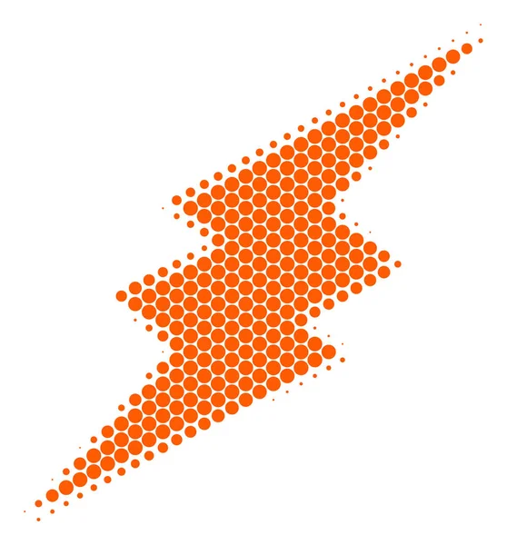 Halftone Dot Electric Spark Icon — Stock Vector