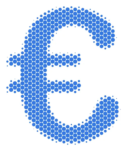 Icône Symbole Euro Halftone Dot — Image vectorielle