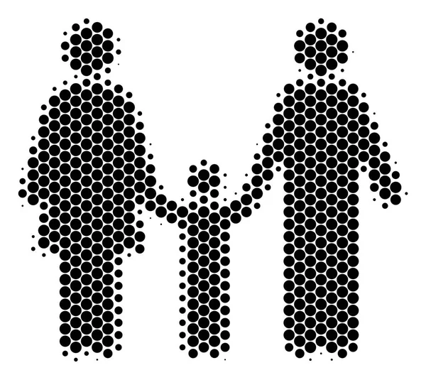 Icono de niño de familia de punto medio tono — Vector de stock