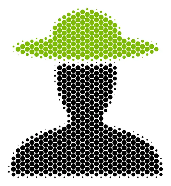 Yarı ton nokta çiftçi kişi simgesi