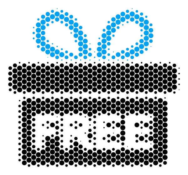 Halvton Dot gratis gåva ikonen — Stock vektor