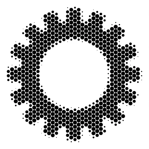 Halftone Dot Gear pictogram — Stockvector