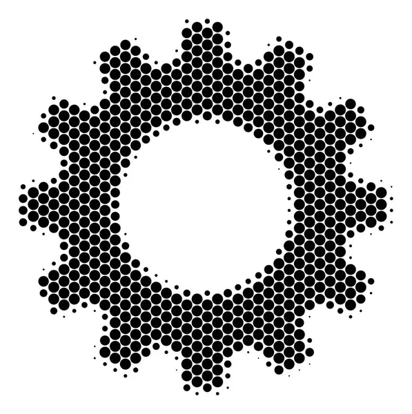 Halftone Dot Gear pictogram — Stockvector