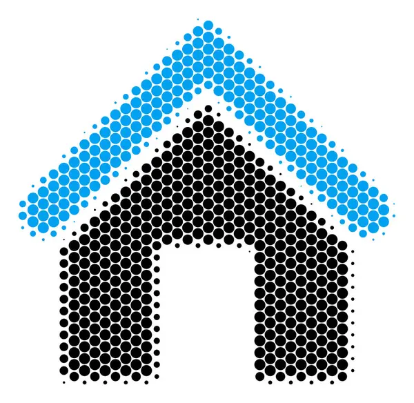 Ikona domu Dot półtonów — Wektor stockowy