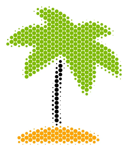 Icona di palma tropicale dell'isola di mezzitoni — Vettoriale Stock