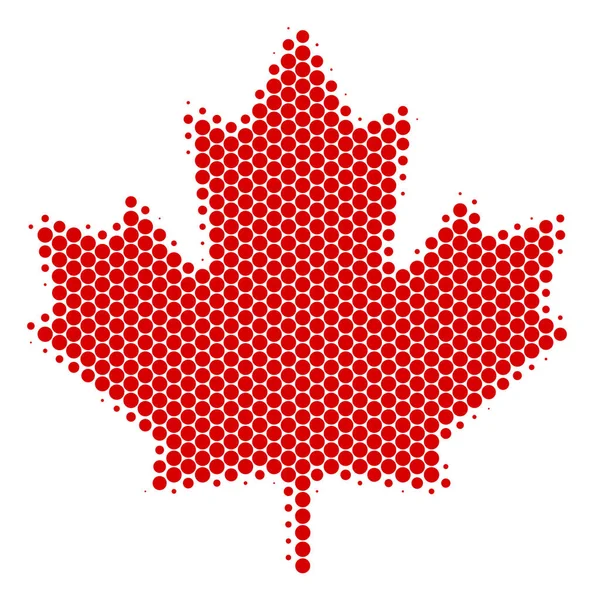 Halvton Dot Maple Leaf ikonen — Stock vektor