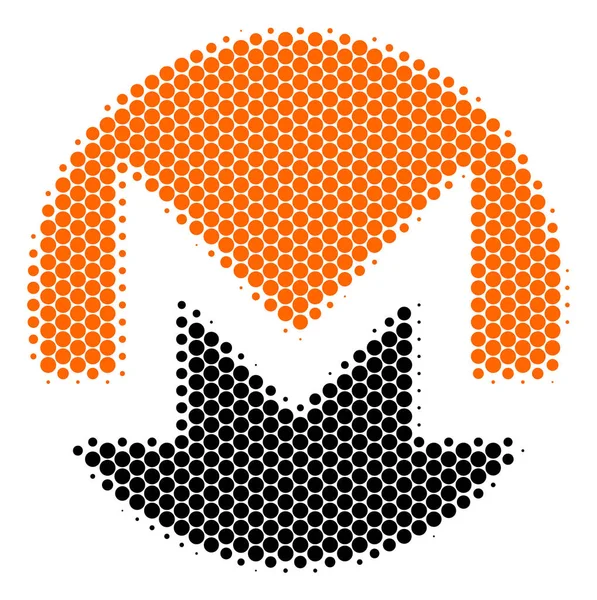 Halftone Dot Monero Ícone de moeda —  Vetores de Stock