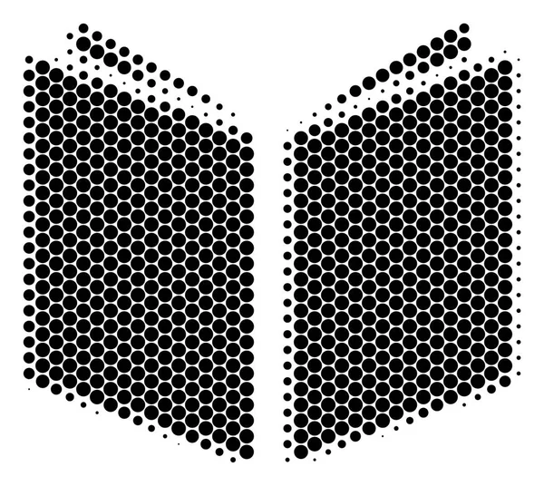 Halftone Dot Open Book Ícone — Vetor de Stock