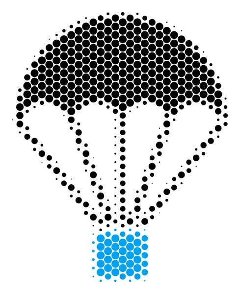 Напівтонові точки парашут значок — стоковий вектор