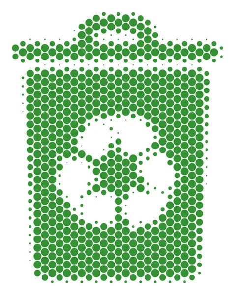 Halftone Dot Recycleren Bin pictogram — Stockvector