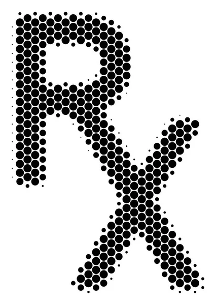 Półtony Dot Rx medycznych Symbol ikonę — Wektor stockowy