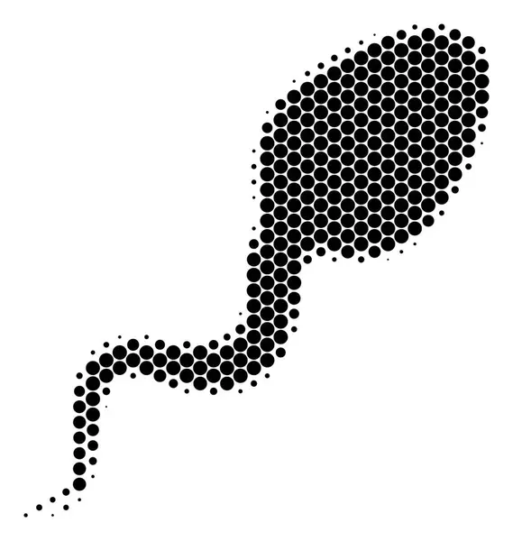 Halbtonpunkt Spermatozoon-Symbol — Stockvektor