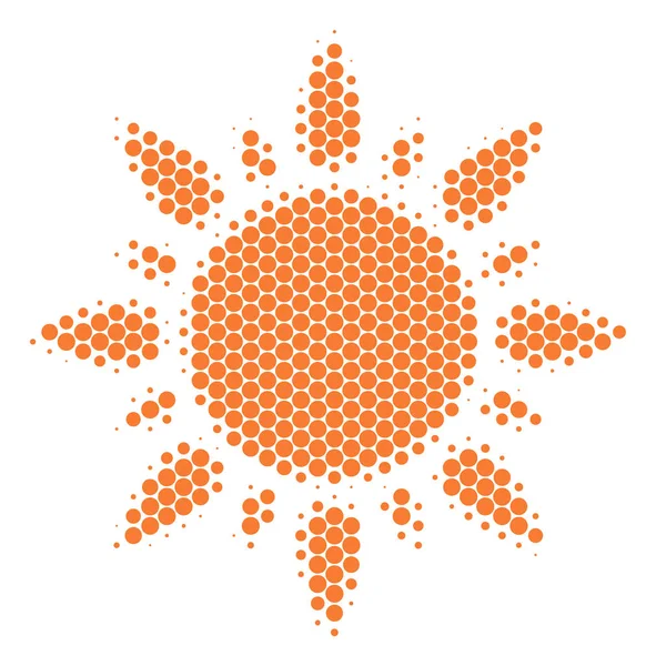 Halvton Dot Sun Icon — Stock vektor
