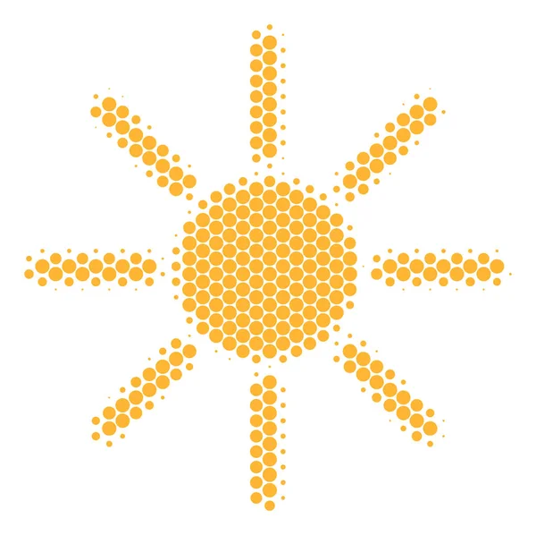 Halvton Dot Sun Icon — Stock vektor