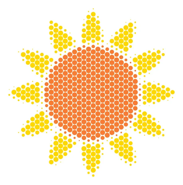 Halftone Dot Sun Icon — Stock Vector