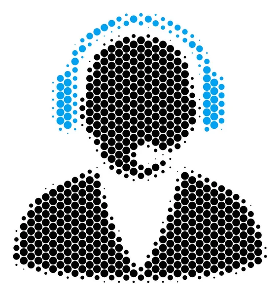 Halftone Dot Support Operator Icon — Stock Vector