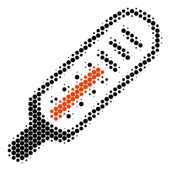 Halftone Dot Thermometer pictogram — Stockvector