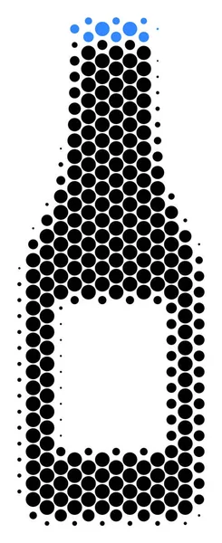 Halftone Dot bier fles pictogram — Stockvector