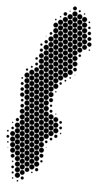 Halftone Dot Zweden Kaartpictogram — Stockvector