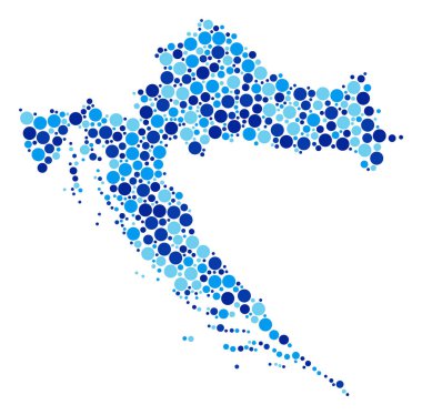 Mavi nokta Hırvatistan harita Mozaik