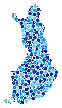 Mavi nokta Finlandiya harita Mozaik