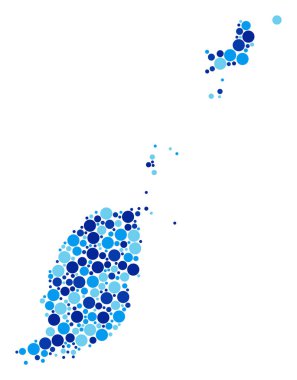 Mavi nokta Grenada harita Mozaik