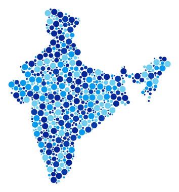 Mavi daireler Hindistan harita kolaj