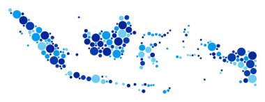 Mavi daireler Endonezya harita kompozisyon