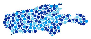 Mavi daireler Kanguru Adası harita kompozisyon