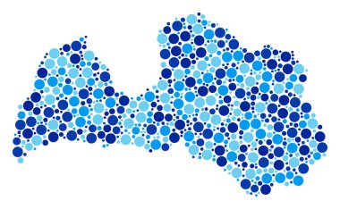 Mavi nokta Letonya harita kompozisyon