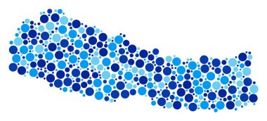 Mavi leke Nepal harita kompozisyon