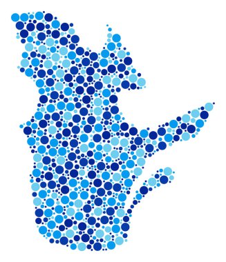 Mavi daireler Quebec eyaleti harita kompozisyon