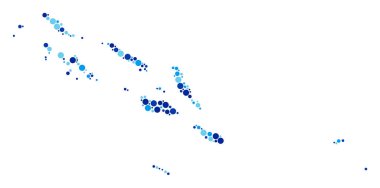 Mavi nokta Solomon Adaları harita kolaj