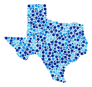 Mavi nokta Texas harita kolaj