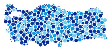 Mavi nokta Türkiye harita Mozaik