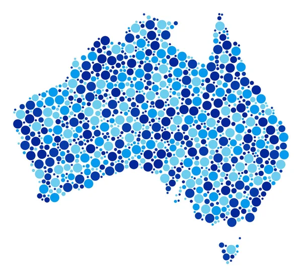 Blue Circles Australie Carte Composition — Image vectorielle