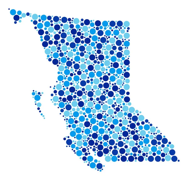 Blå prick British Columbia provinsen karta sammansättning — Stock vektor