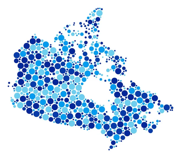 Blue Blot Canadá Mapa Mosaico — Vetor de Stock