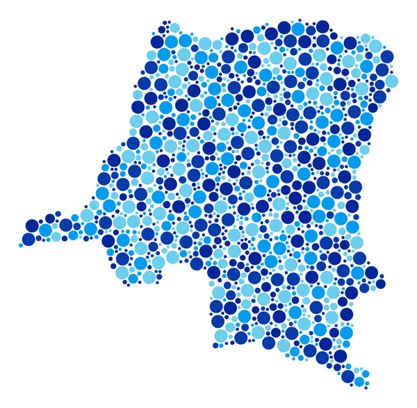 Demokratik Cumhuriyeti Kongo harita kompozisyonun mavi noktalı — Stok Vektör