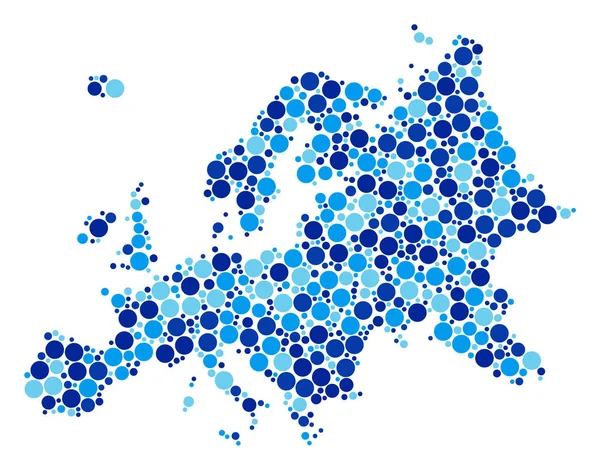 Blue Blot Europe Mapa del mosaico — Vector de stock