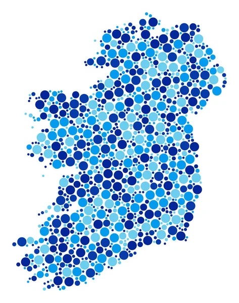 Blue Dot Irlande Carte Collage — Image vectorielle