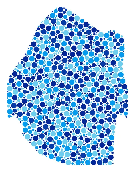 Blue Spot Swazilandia Mapa Collage — Vector de stock