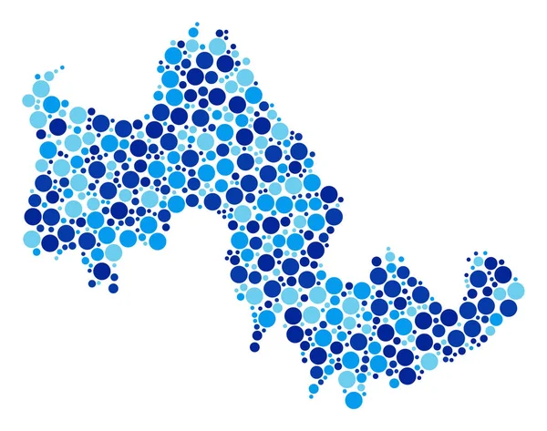 Blue Tilos punteggiato Mappa dell'isola greca Composizione — Vettoriale Stock