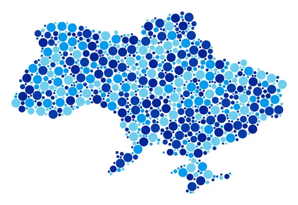 Modrá tečkovaná mapu Ukrajina Krym složením — Stockový vektor