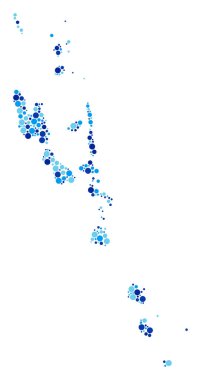 Mavi daireler Vanuatu adalar kolaj göster