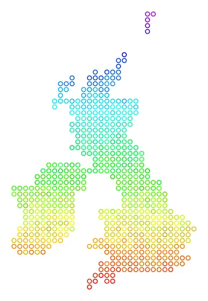 Widmo Wielkiej Brytanii i Irlandii mapę — Wektor stockowy