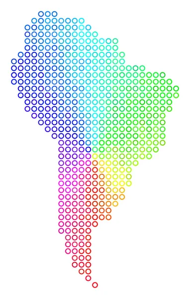 Luminosa mappa del Sud America — Vettoriale Stock